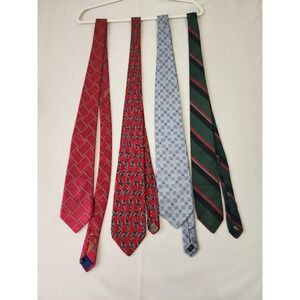 Vintage Silk Necktie Lot of‎ 4 Oak Hall Talbott Studio J.S. Bank USA Made